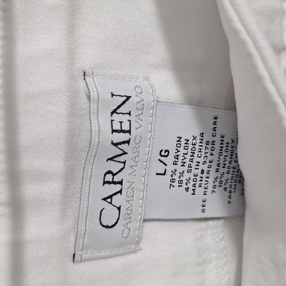 Carmen Marc Valvo pull on stretch shorts - L - white - Picture 2 of 6